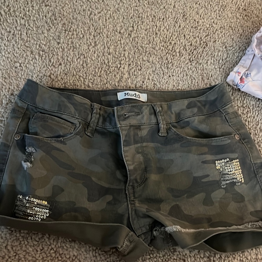 Girls mudd shorts cami green with sequince